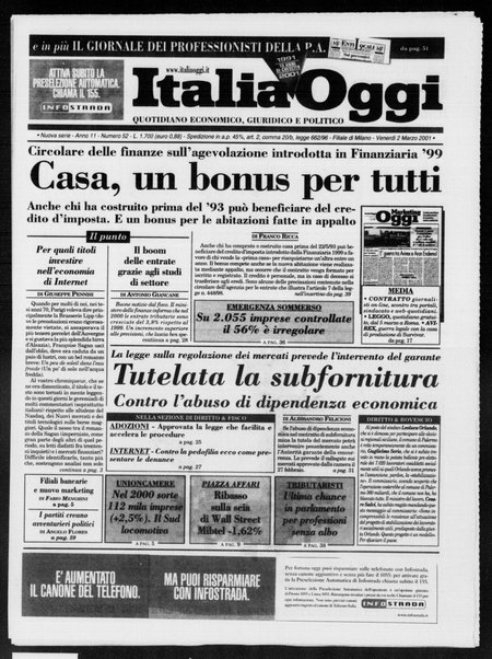 Italia oggi : quotidiano di economia finanza e politica